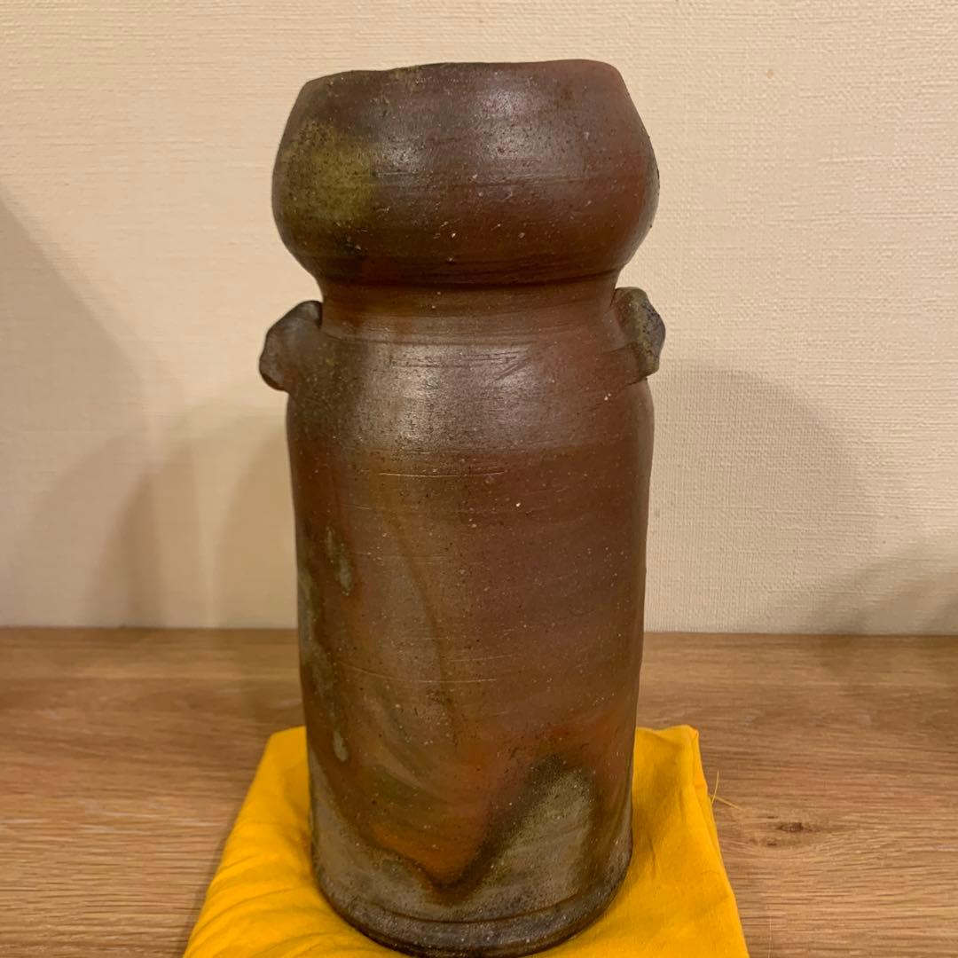 備前焼　人間国宝 藤原雄 花入 共箱 共布 栞