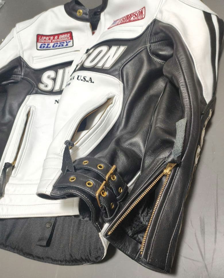 【本皮】SIMPSON シンプソン レザー ライディング ジャケット Mサイズ