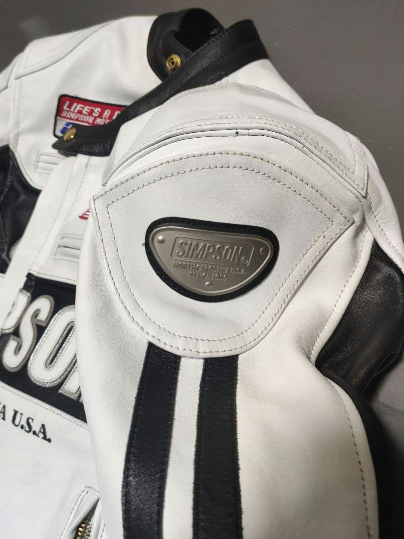 【本皮】SIMPSON シンプソン レザー ライディング ジャケット Mサイズ
