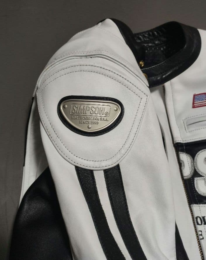 【本皮】SIMPSON シンプソン レザー ライディング ジャケット Mサイズ