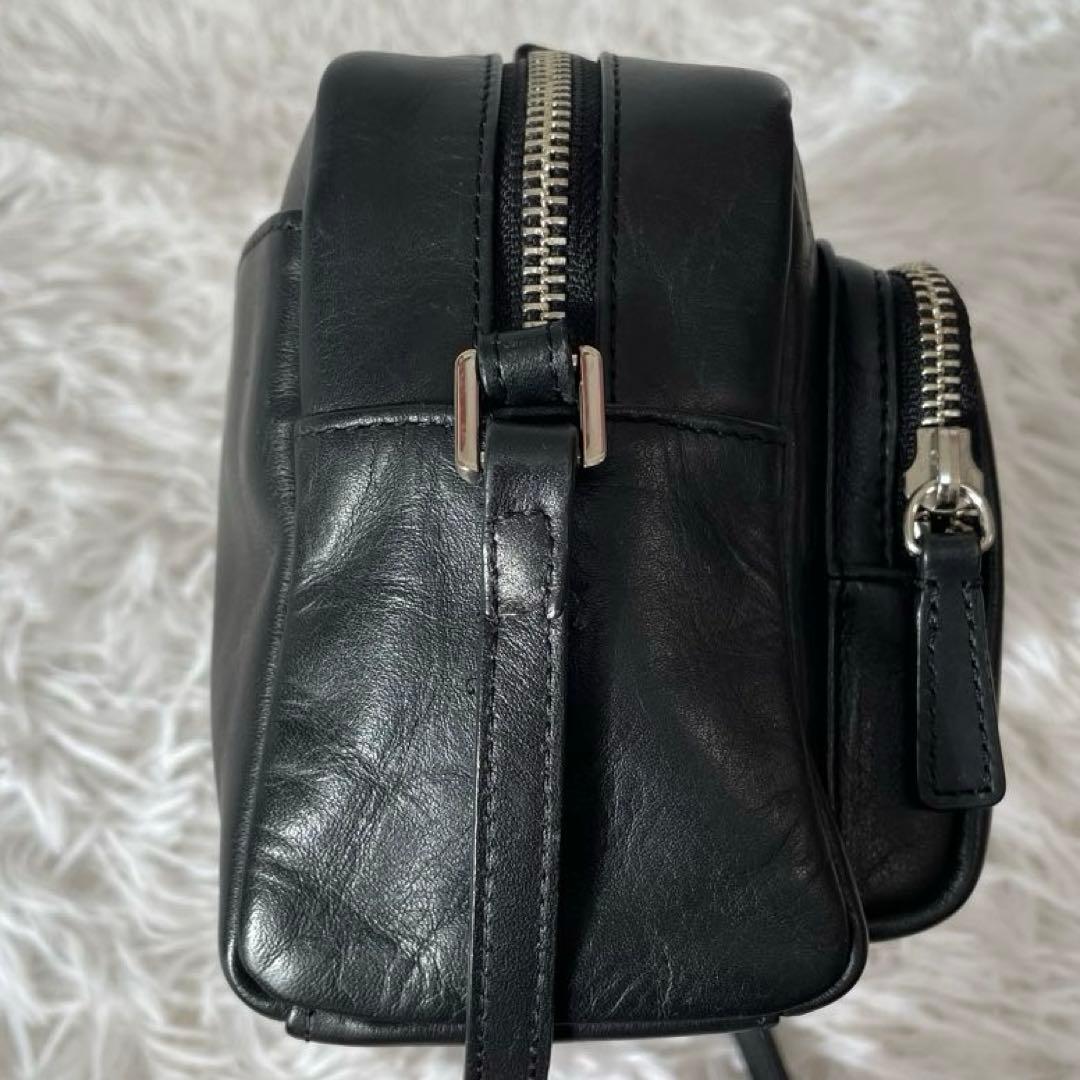 アニエスベー　レザー　アンジェル　ショルダーバッグ　カメラバッグ　牛革レザー