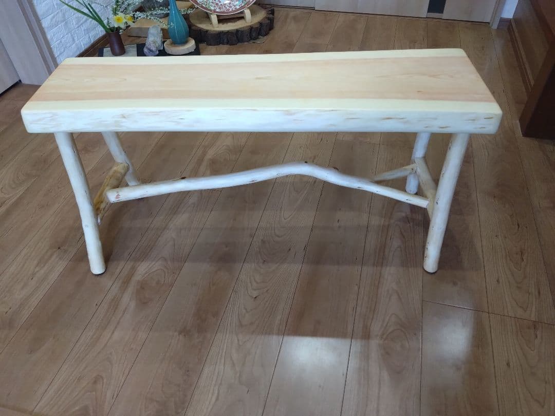 檜のベンチ（55）　かかのりになります❕❕耳付き、脚は檜の枝