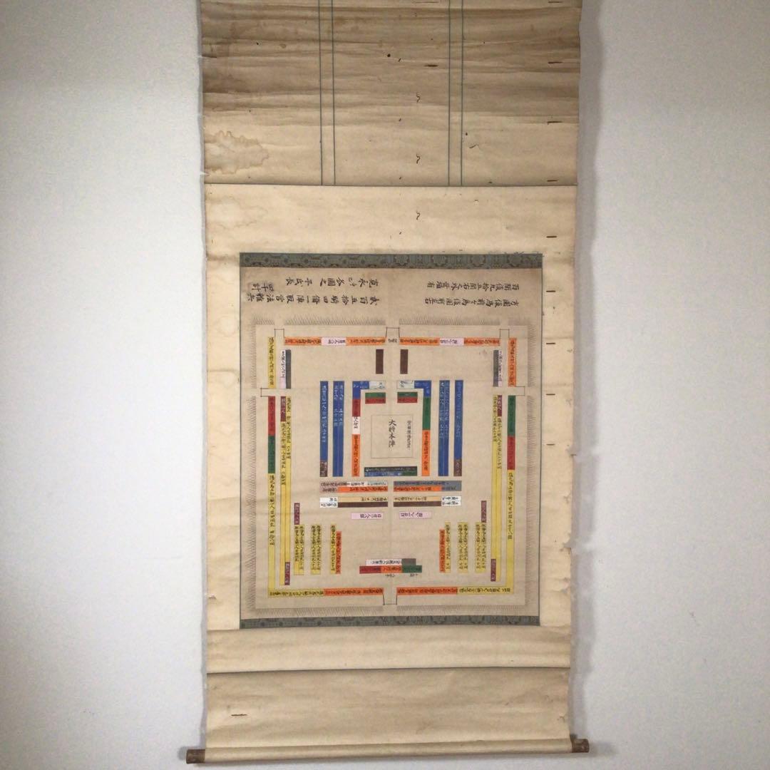 No2516掛軸　北条流軍隊之図　紙本合箱　手彩色肉筆画　古美術　時代　送料無料