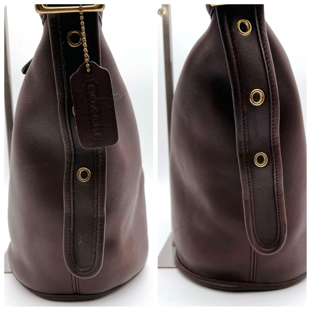 オールドコーチ　コーチ　 ショルダーバッグ　バケツ型　レザー　ブラウン　9953