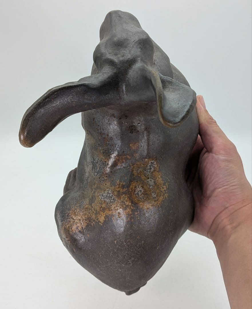 廬山窯 武用君彦 備前干支置物「丁卯」 備前焼 共箱共布栞 兎 うさぎ 卯年