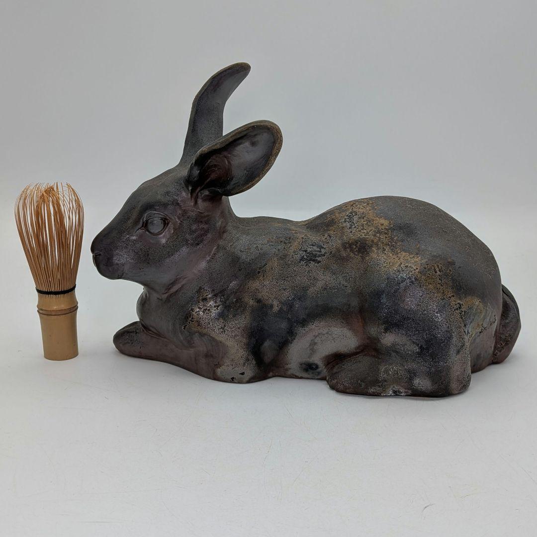 廬山窯 武用君彦 備前干支置物「丁卯」 備前焼 共箱共布栞 兎 うさぎ 卯年