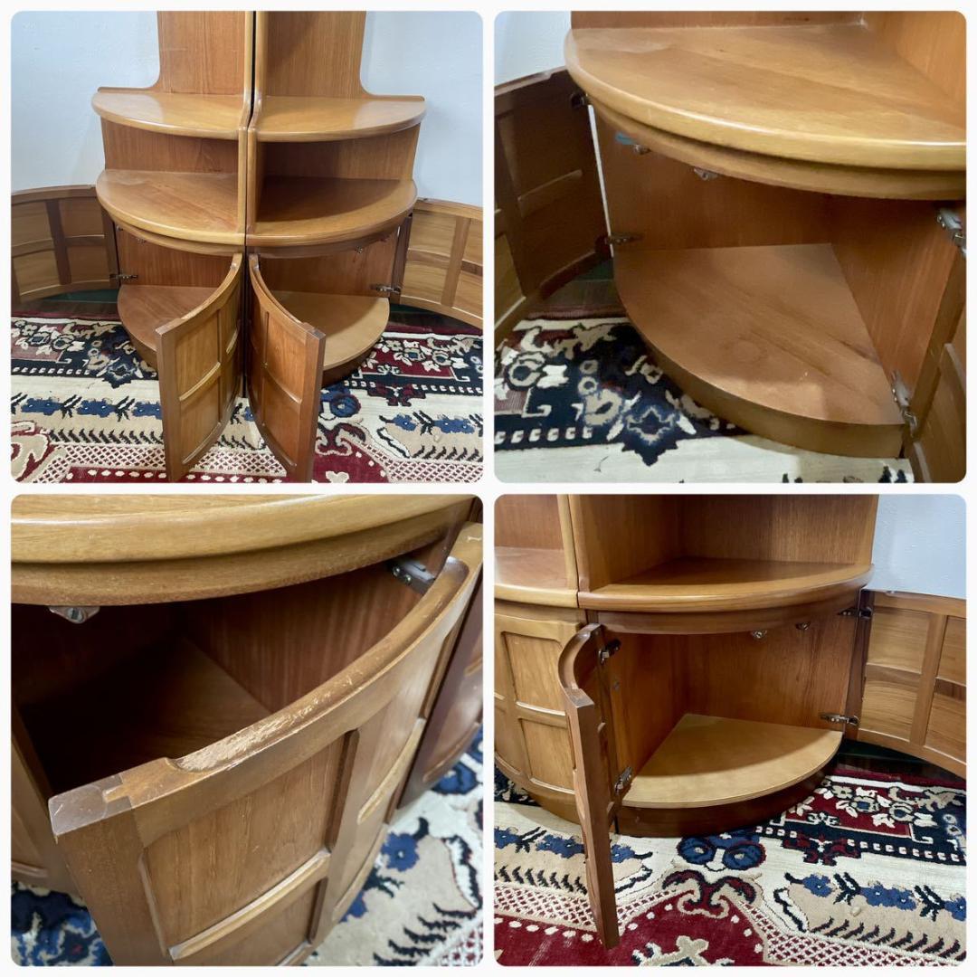 r1008 イギリスビンテージ ユニークな形が個性的なコーナーキャビネット 1点