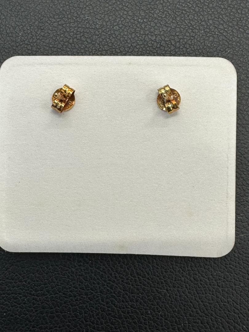 【未使用】K18 オパール 十字架 ピアス 0.4g