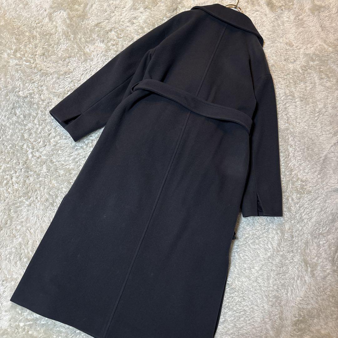 スローブイエナ SUPER100 メルトン ビックラペル ロングコート 36