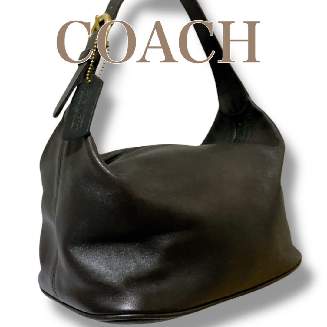 オールドコーチ 良品 ヴィンテージ レザー アクセサリーポーチ ダークブラウン