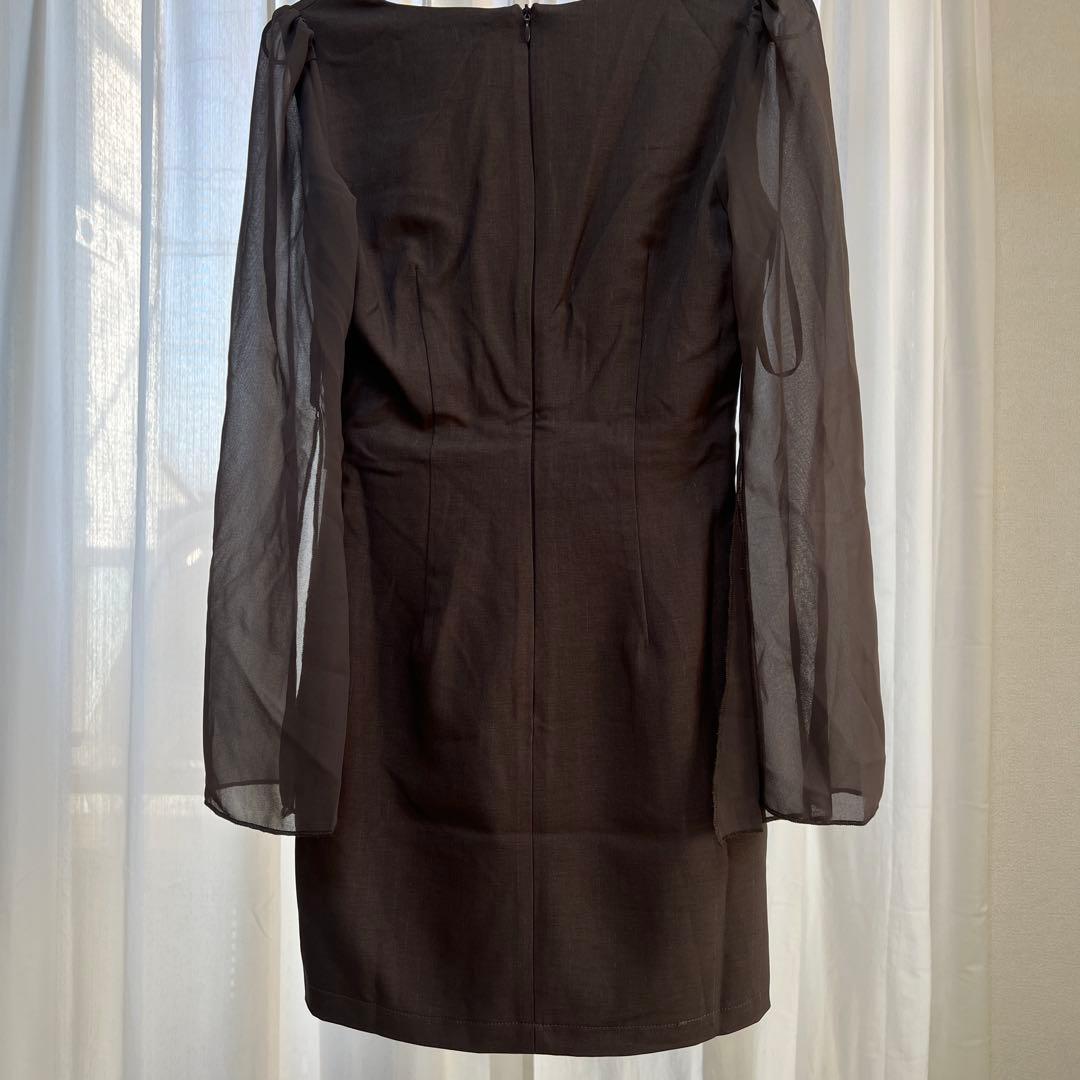 【JEWELS】シアーロングスリーブベルトミニドレス/キャバドレス