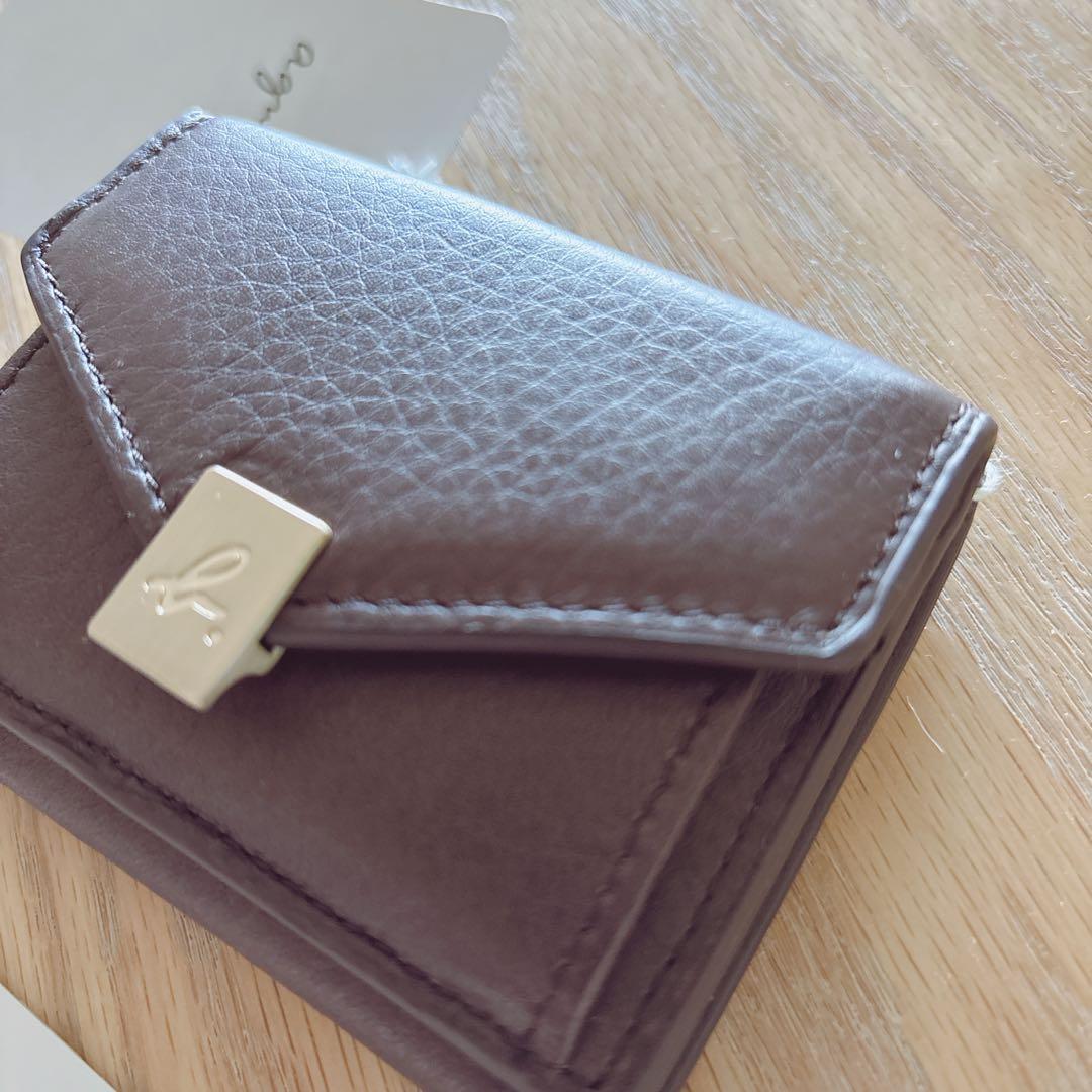 ●訳あり●アニエスベー ミニ財布 本革 ブラウン 茶 ミニウォレット 新品