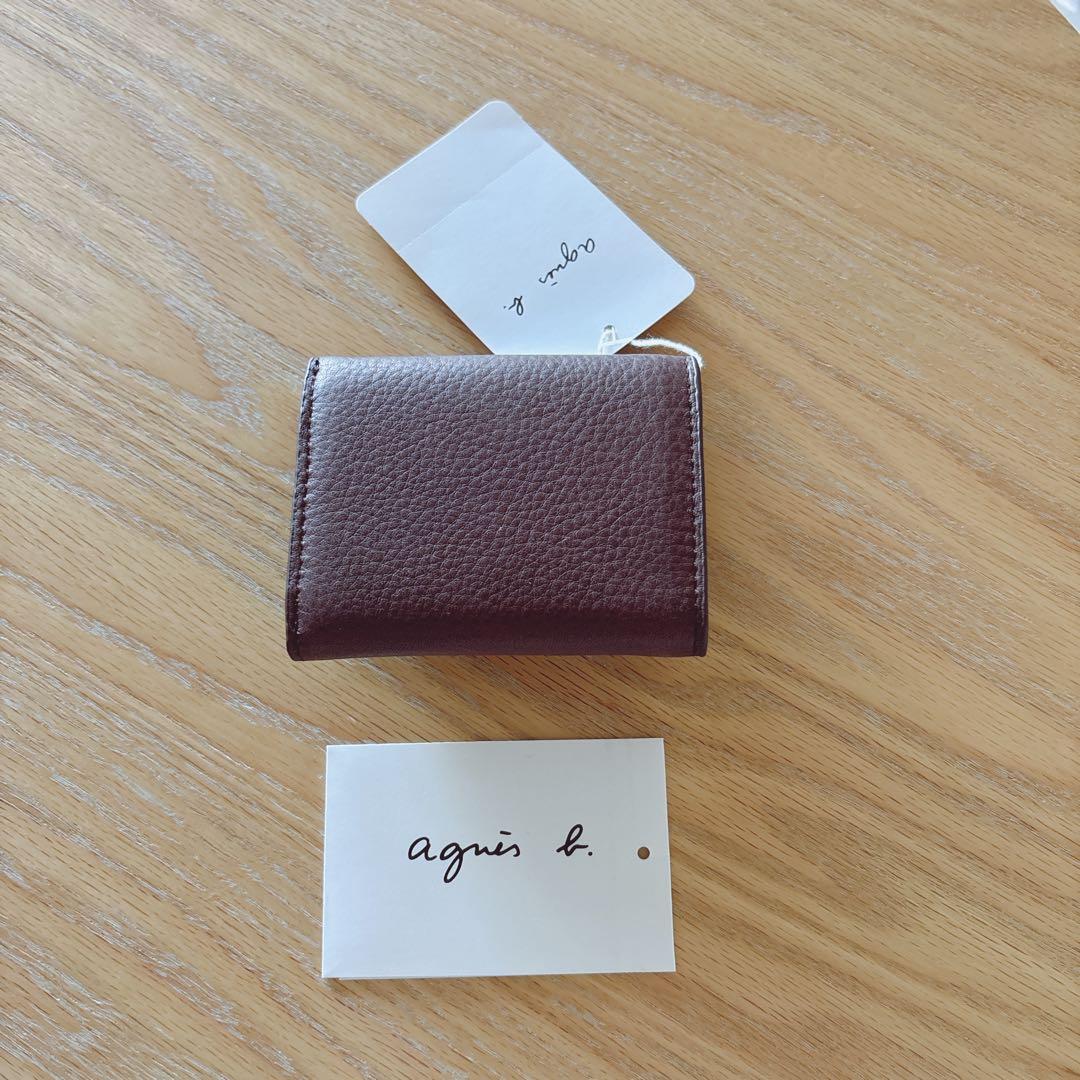 ●訳あり●アニエスベー ミニ財布 本革 ブラウン 茶 ミニウォレット 新品