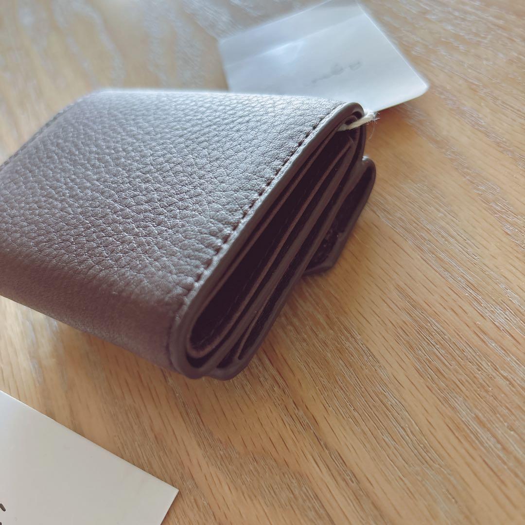 ●訳あり●アニエスベー ミニ財布 本革 ブラウン 茶 ミニウォレット 新品