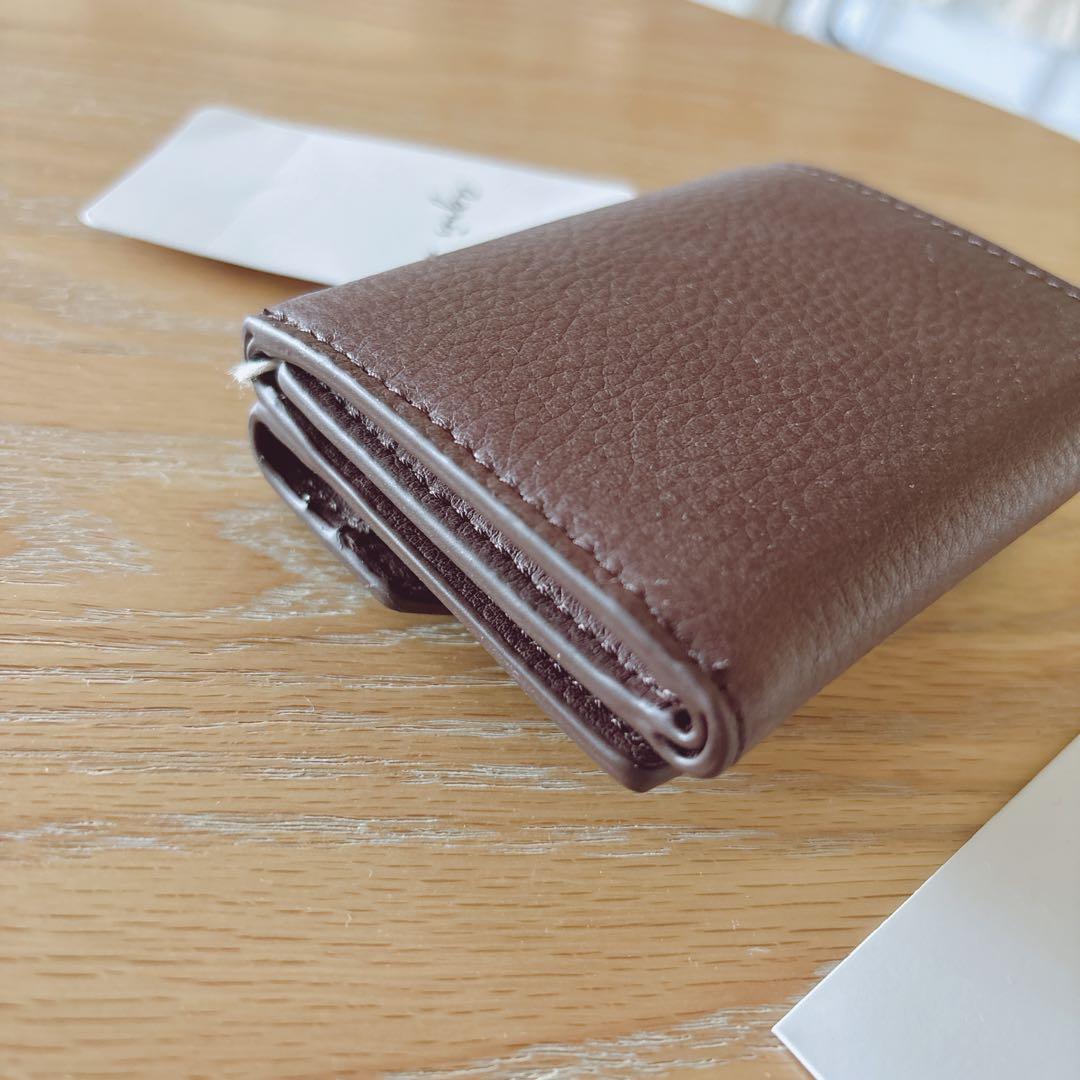 ●訳あり●アニエスベー ミニ財布 本革 ブラウン 茶 ミニウォレット 新品