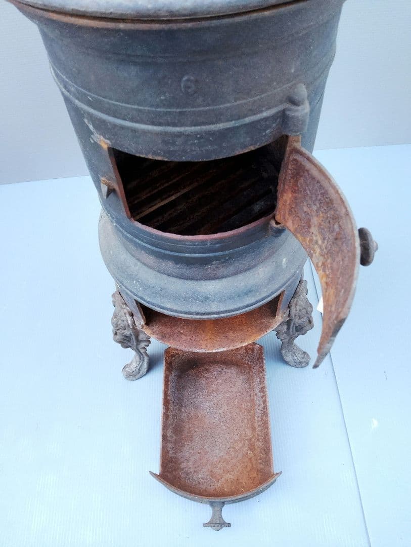 フランスストーブ 鋳物 鉄製 シャビー レトロ ヴィンテージ(あ46)