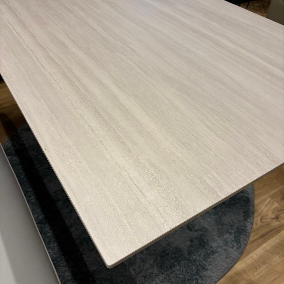 昇降テーブル　セラミック　140㎝　ダイニングテーブル　机　北欧　白木　ベージュ