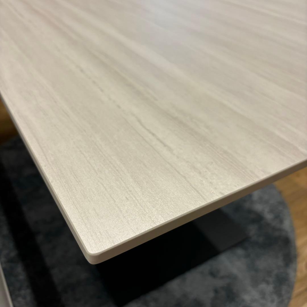 昇降テーブル　セラミック　140㎝　ダイニングテーブル　机　北欧　白木　ベージュ