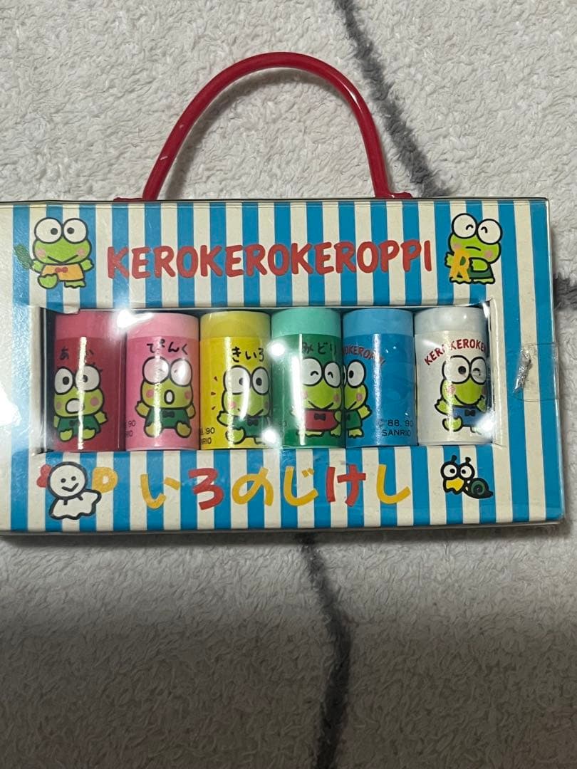 未使用　1990年　レトロ　サンリオ　けろけろけろっぴ 消しゴム 6個セット　昔