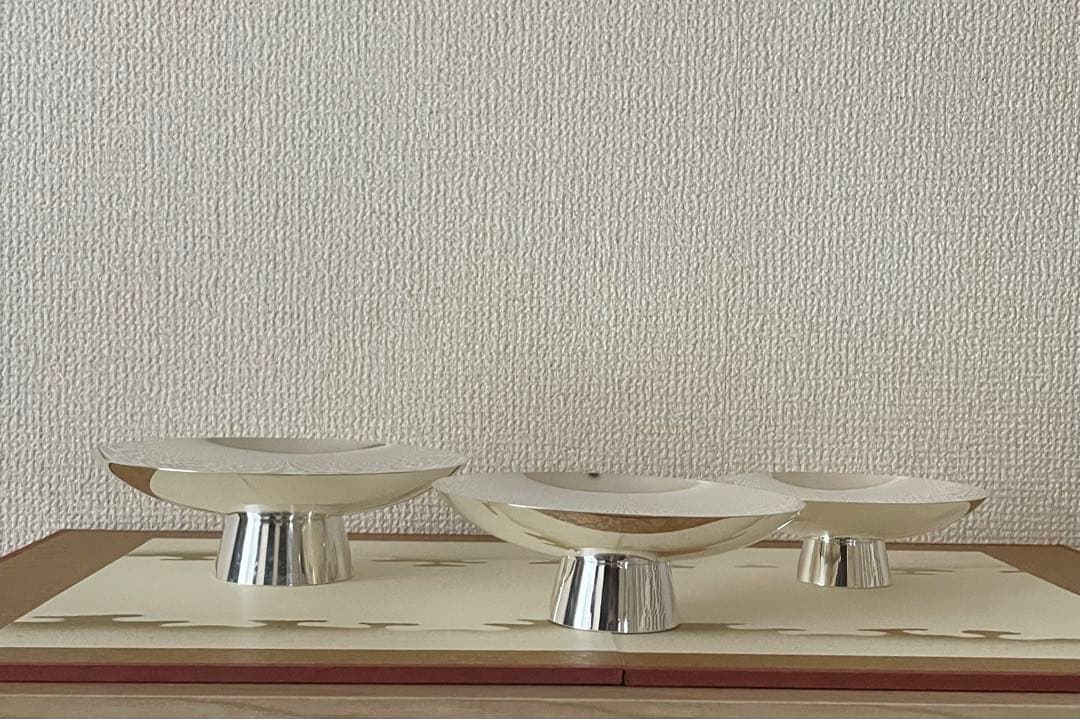 純銀天賞堂 純銀 銀盃 純銀盃 三ッ重 358ｇ