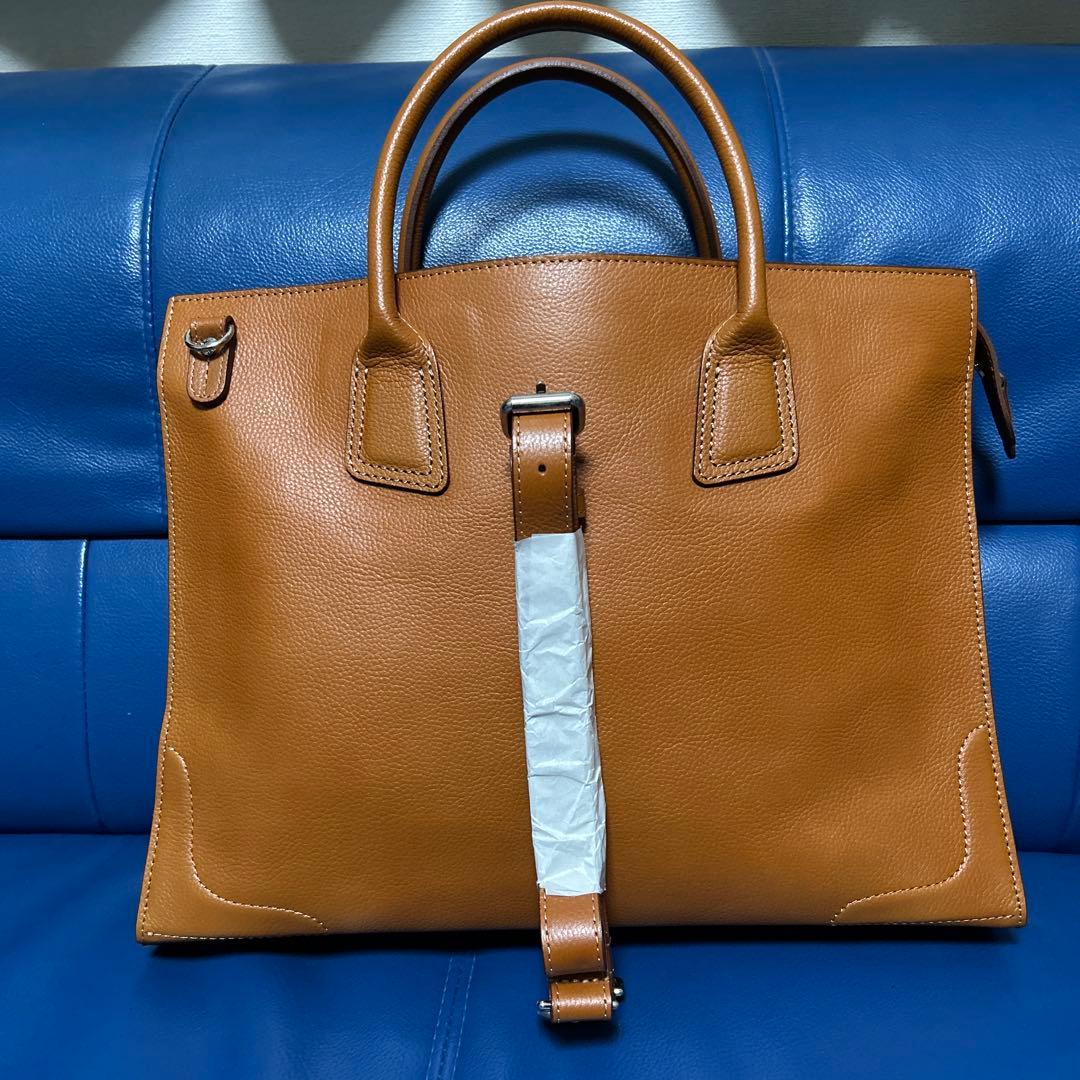 新品未使用-天皇家御用達ブラウンメンズトートバッグ