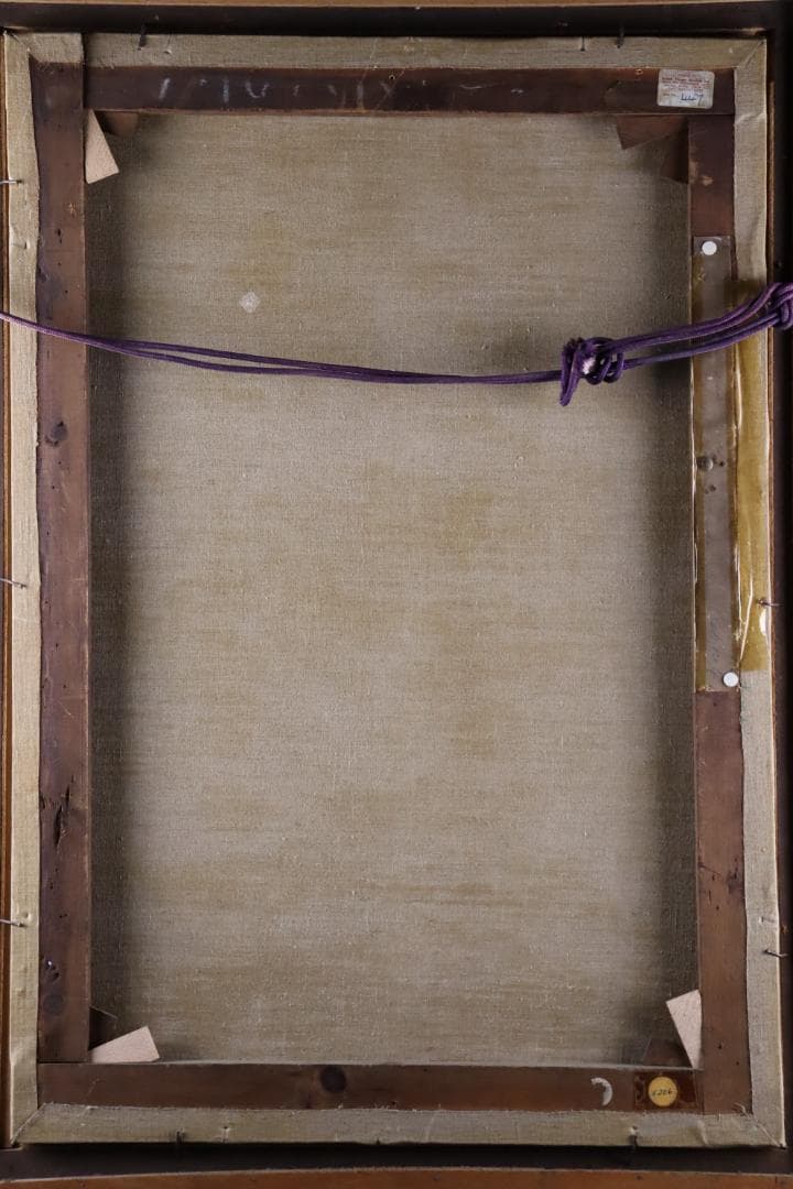 真作保証 西洋美術 ヨーロッパ絵画 「少女と女性」油彩20号 18～19世紀古画