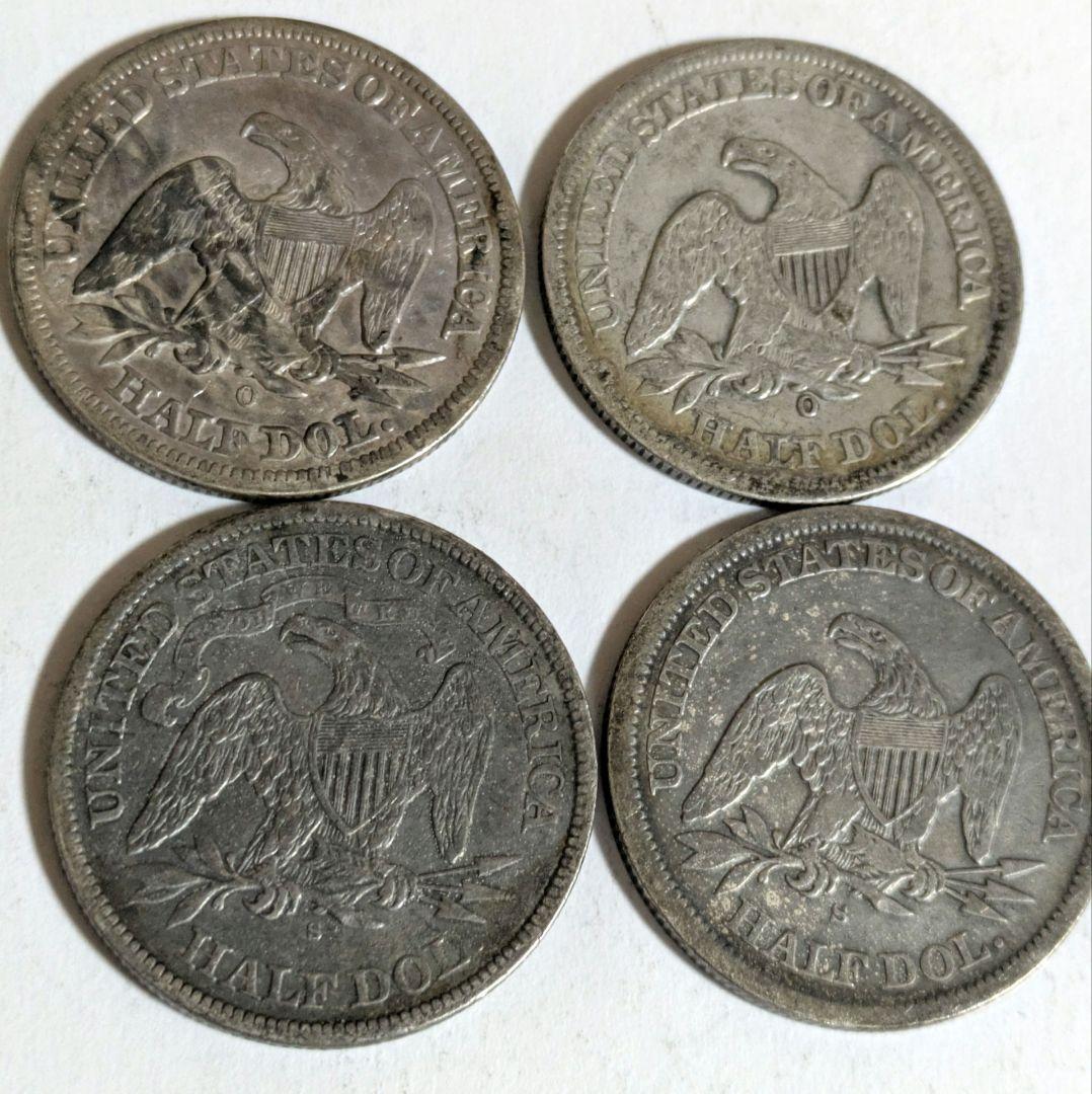 大*生様 アメリカ 銀貨  25セント シーテッドリバティハーフダラー 4