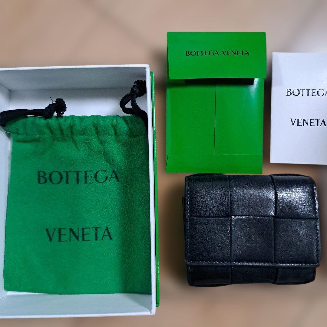 ボッテガヴェネタ カセット 三つ折り財布 ブラック