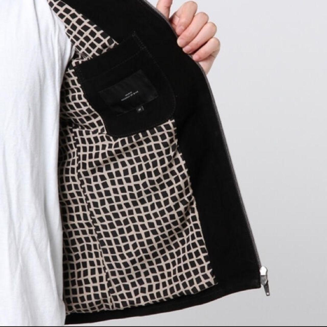 マ*ー様 アバハウス 本革 ゴートレザー ブラックスエード シングルライダース