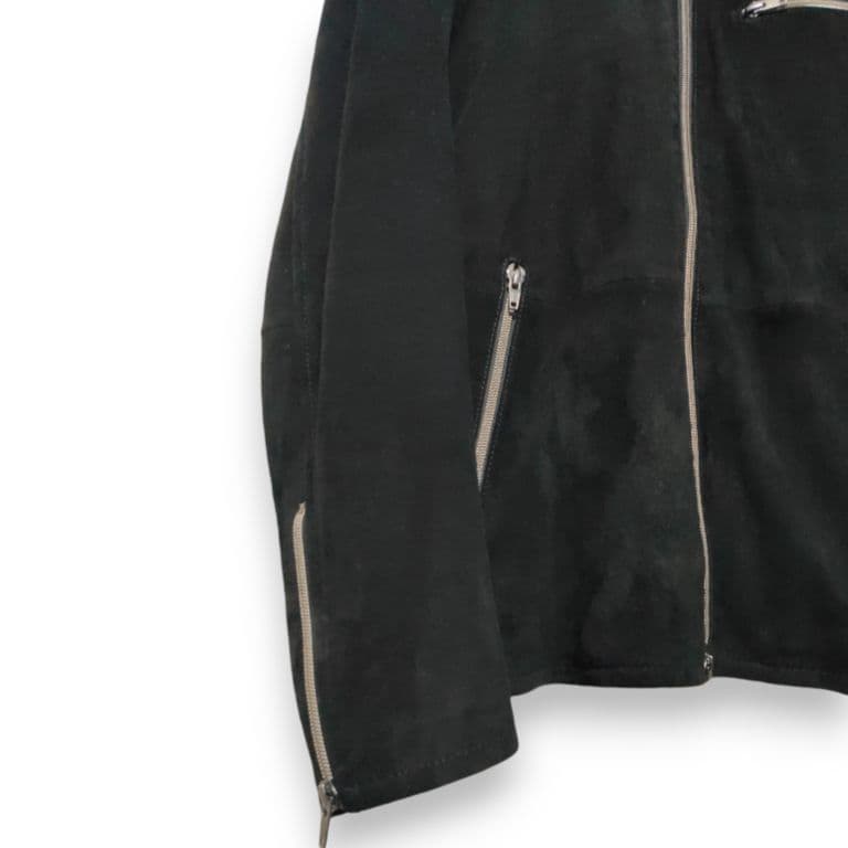 マ*ー様 アバハウス 本革 ゴートレザー ブラックスエード シングルライダース