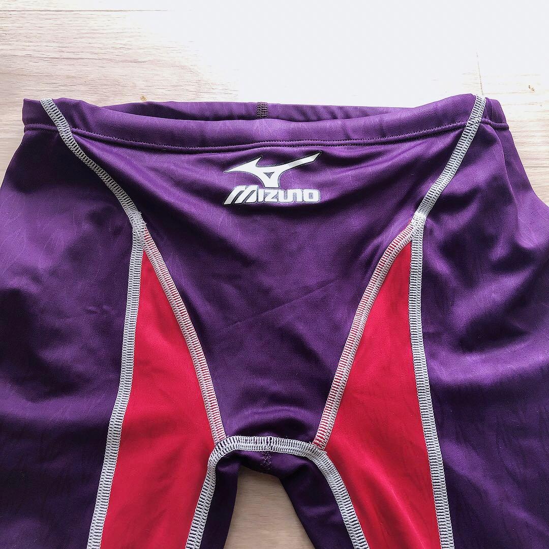 Mizuno 競泳水着 アクセルスーツ ロングスパッツ 紫 赤 Lサイズ