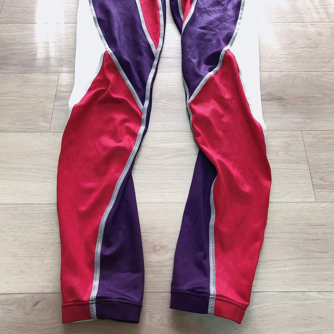 Mizuno 競泳水着 アクセルスーツ ロングスパッツ 紫 赤 Lサイズ