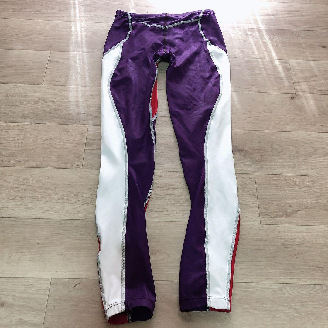 Mizuno 競泳水着 アクセルスーツ ロングスパッツ 紫 赤 Lサイズ