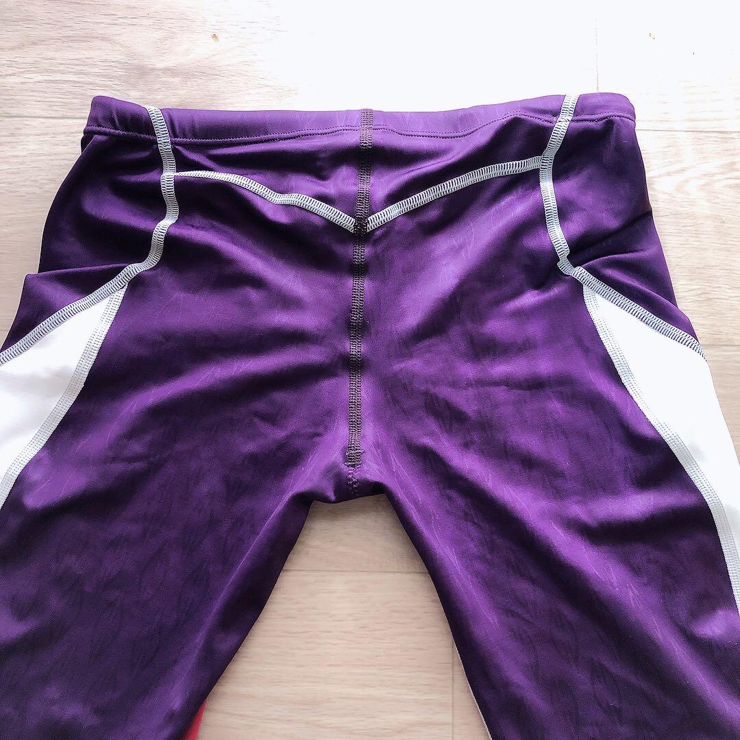 Mizuno 競泳水着 アクセルスーツ ロングスパッツ 紫 赤 Lサイズ