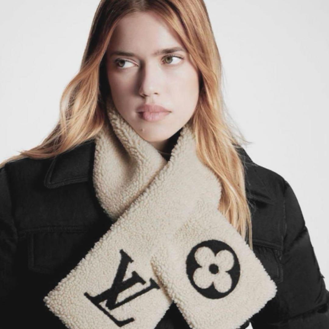 【美品】LOUIS VUITTON エシャルプ・シャーリング マフラー ムートン