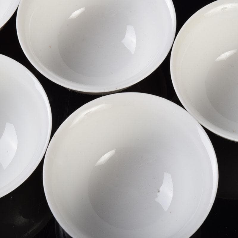 中国　徳化窯白磁　煎茶碗　五客　時代箱付　V　8593