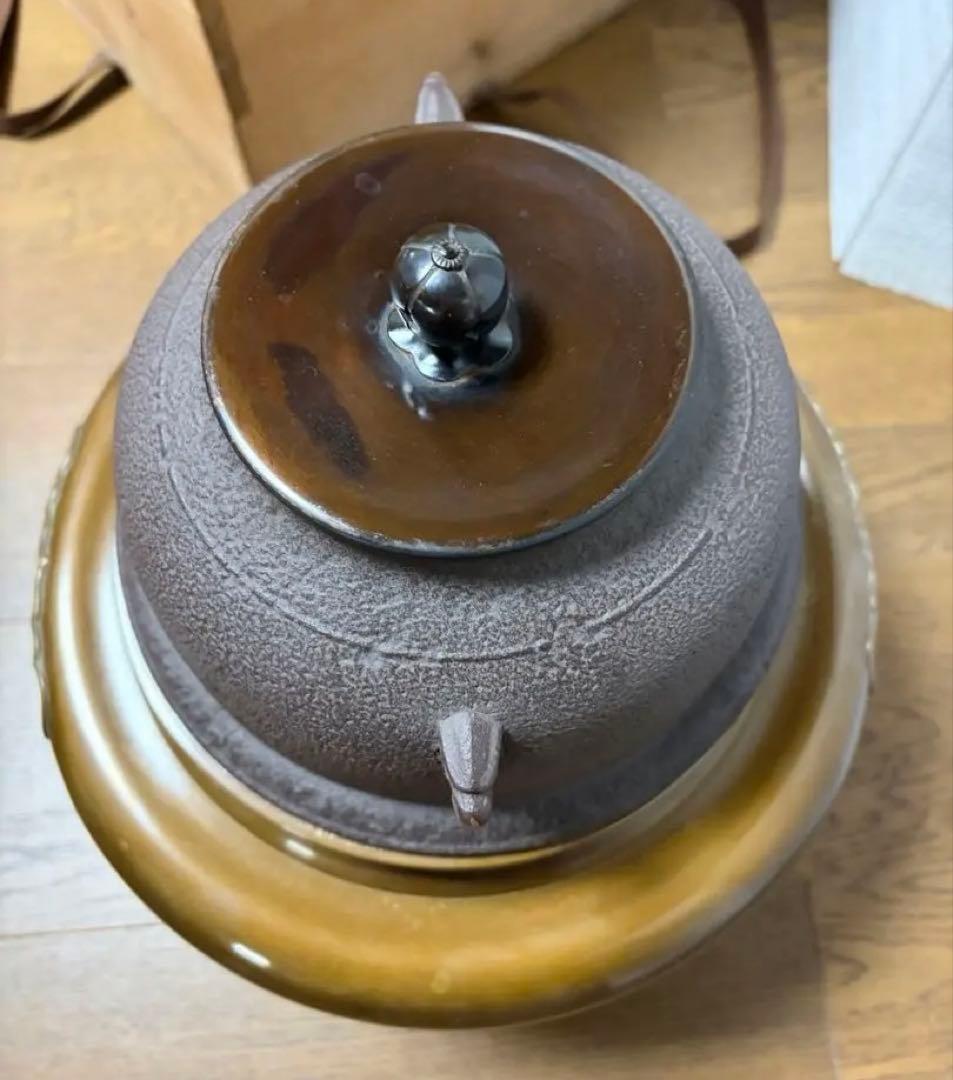 茶道具 唐銅朝鮮風炉釜 共箱 高橋敬典 藤井宗喜