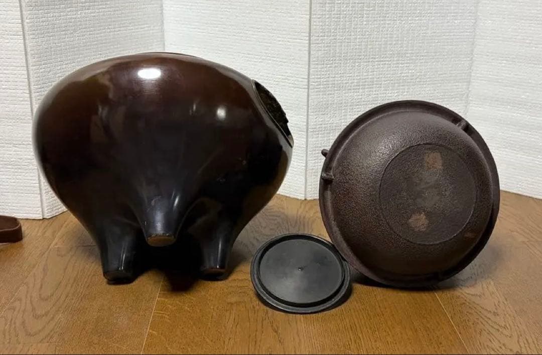 茶道具 唐銅朝鮮風炉釜 共箱 高橋敬典 藤井宗喜