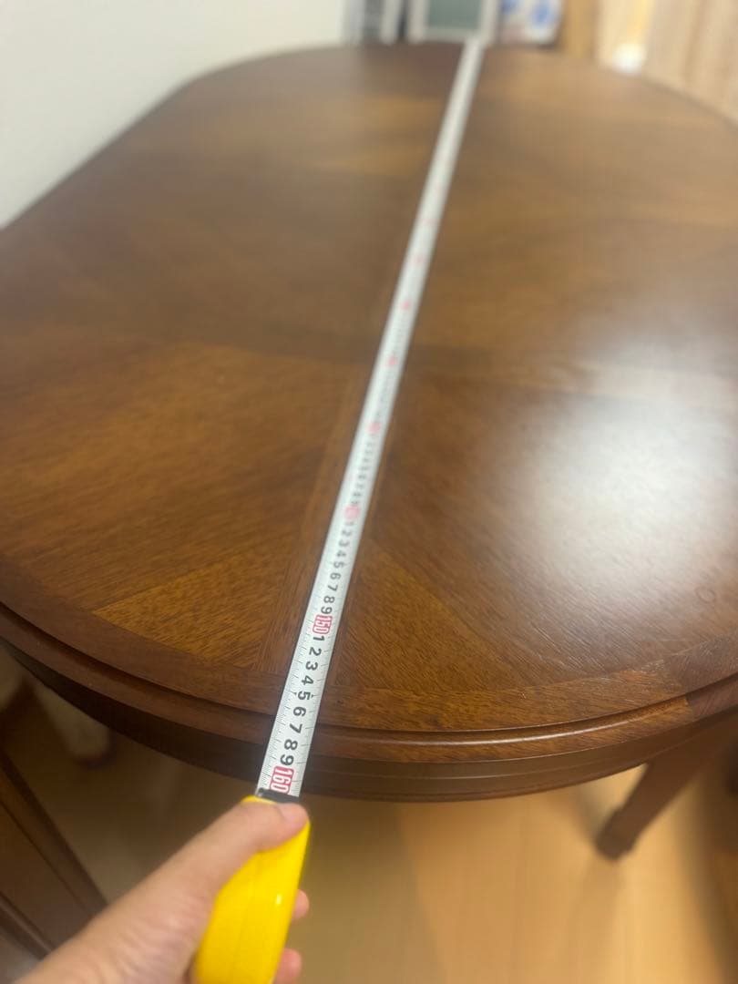 マルニモッコウ　地中海シリーズ　木製楕円形テーブル　花柄椅子4脚セット