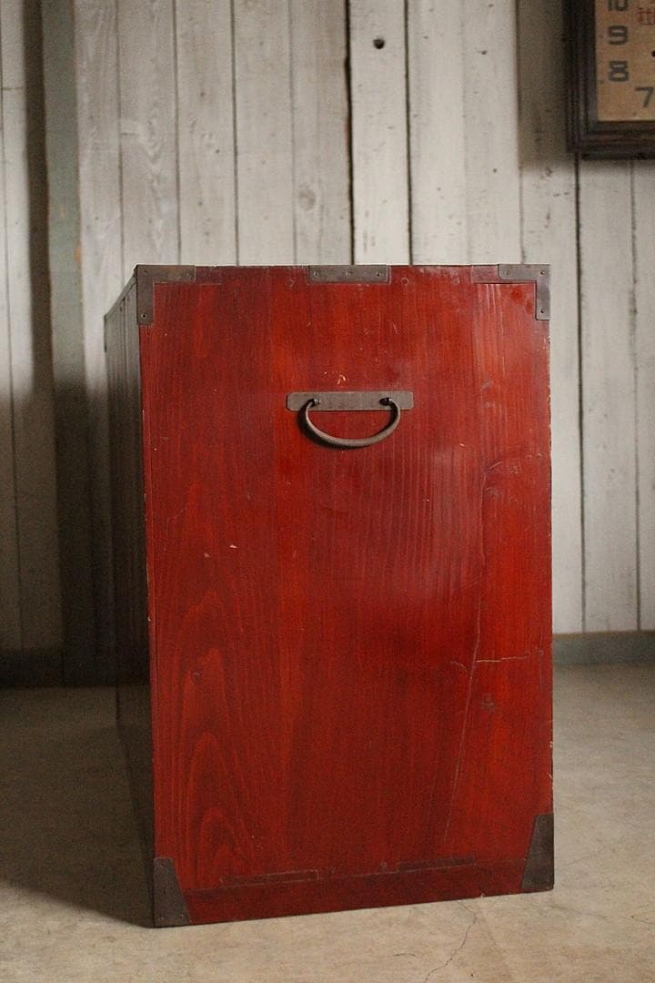 綺麗な丸金具庄内箪笥　3段　中桐　タンス　収納　古家具　古民家　時代家具