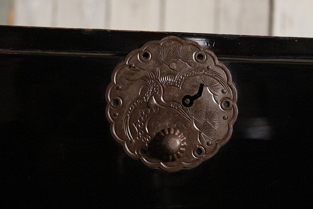 綺麗な丸金具庄内箪笥　3段　中桐　タンス　収納　古家具　古民家　時代家具