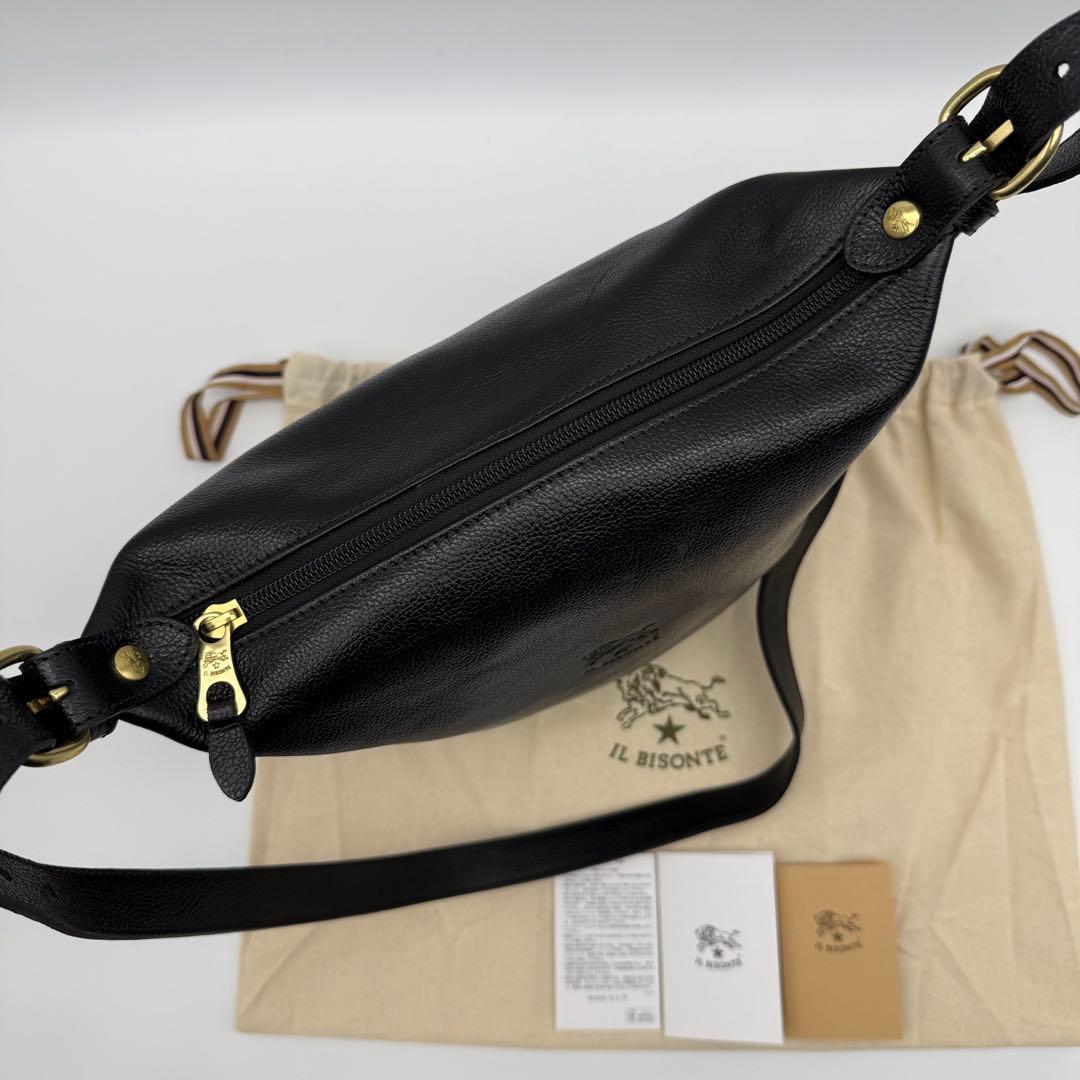 【未使用級】イルビゾンテ レザーショルダーバッグ バケツ ブラック 黒