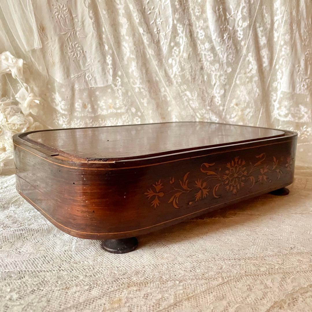 【特大】象嵌細工木製ディスプレイ台　台座　フランスアンティーク　グローブドマリエ