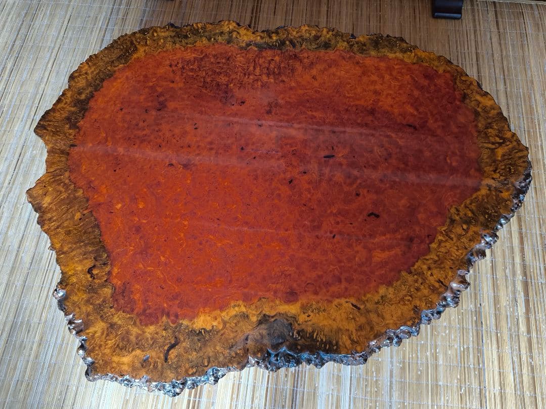 希少　花梨無垢材　一枚板　高級テーブル　美品　昭和レトロ　アンティーク