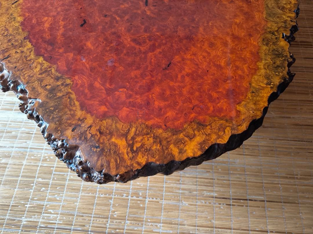 希少　花梨無垢材　一枚板　高級テーブル　美品　昭和レトロ　アンティーク