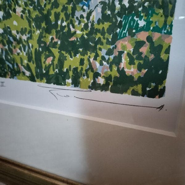 紺綬褒章受章 本間武男 作 直筆サイン入 シルクスクリーン 版画 199/350