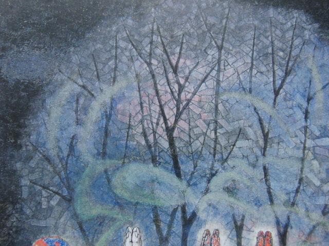 神前福正、【願い】、希少な額装用画集より、新品額装付