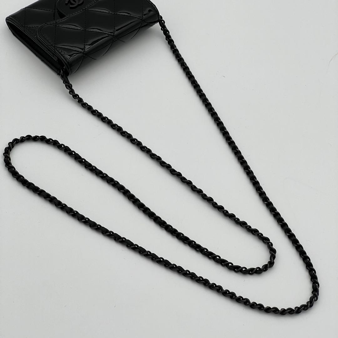 【新品仕様】シャネル チェーンウォレット マトラッセ ココマーク ミニ パテント