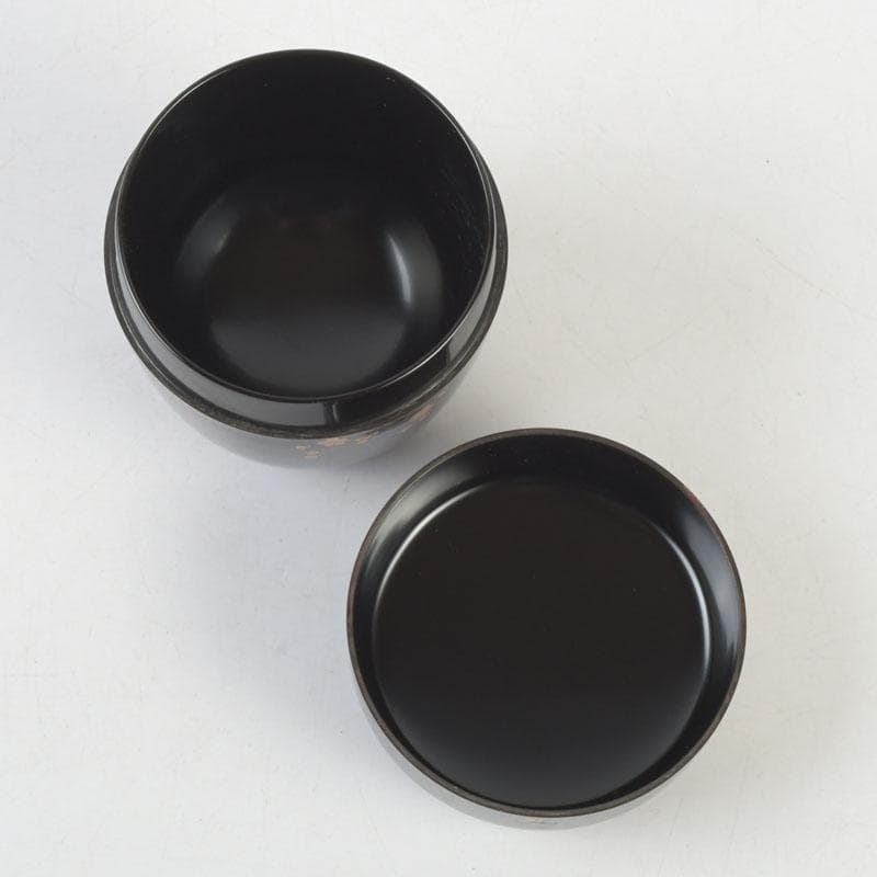 茶道具　加賀蒔絵師　中村宗尹作　梅月蒔絵　中棗　共箱　V　9638