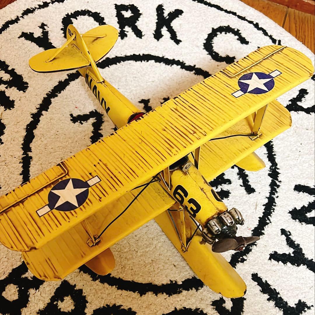 【希少】飛行機 ブリキ 置物 アメカジ